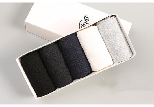 NordicDrop Men's Bamboo Fiber Socks – 5 Pairs Gift Box | Breathable, Antibacterial, All-Day Comfort