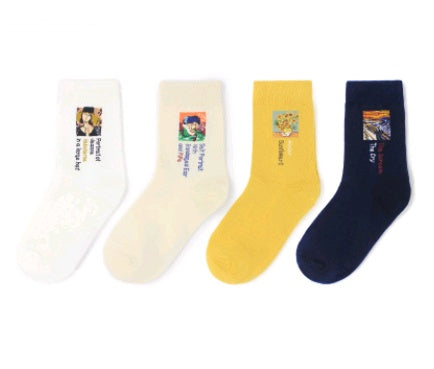 NordicDrop ArtPrint Street Socks | Retro Cartoon Graphic Crew Socks