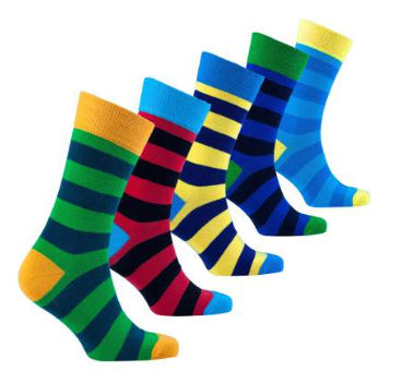 NordicDrop BoldStripe Crew Socks | Colour-Block Statement Socks for Everyday Play