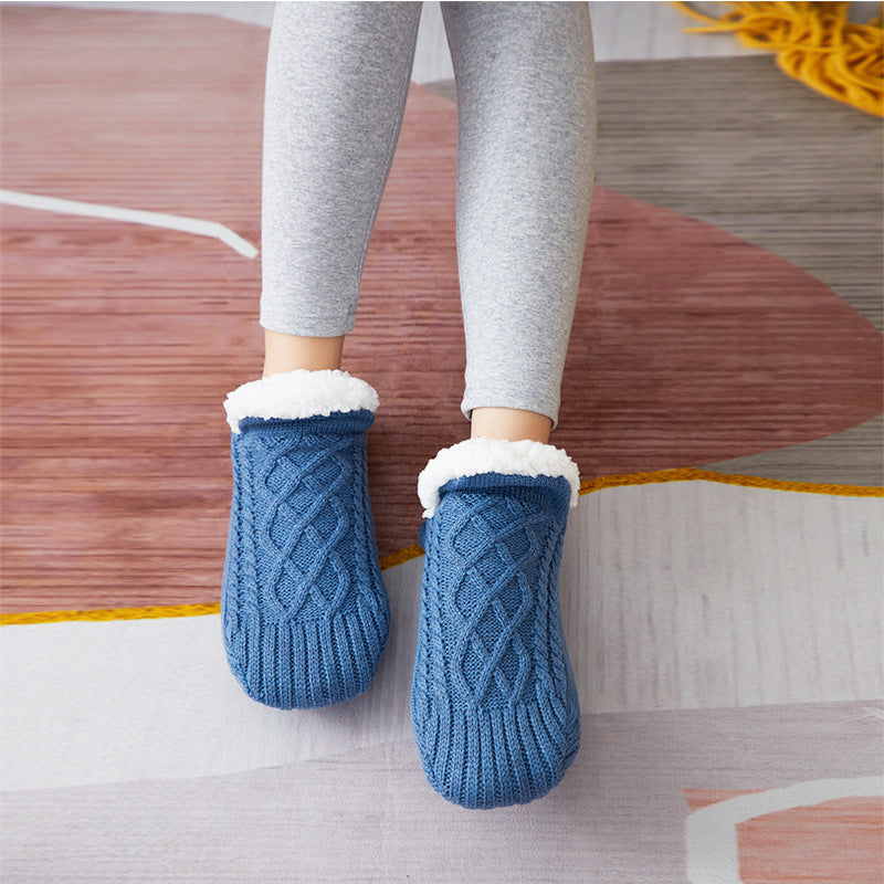 NordicDrop Fleece-Lined Knit Slipper Socks | Cozy Anti-Slip Indoor Warmers