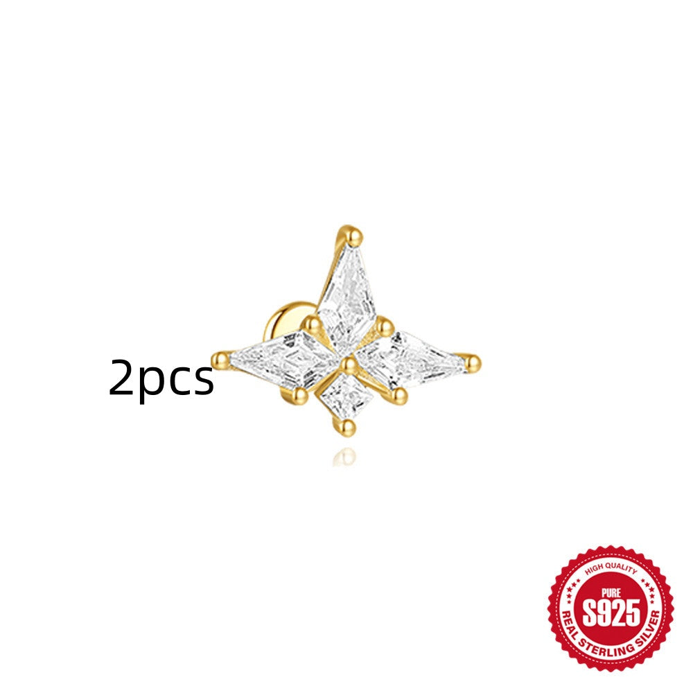 Nordic Drop Kite Rhinestone-encrusted Chain Tassel earring