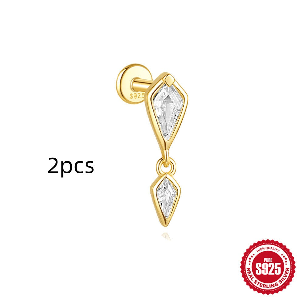 Nordic Drop Kite Rhinestone-encrusted Chain Tassel earring